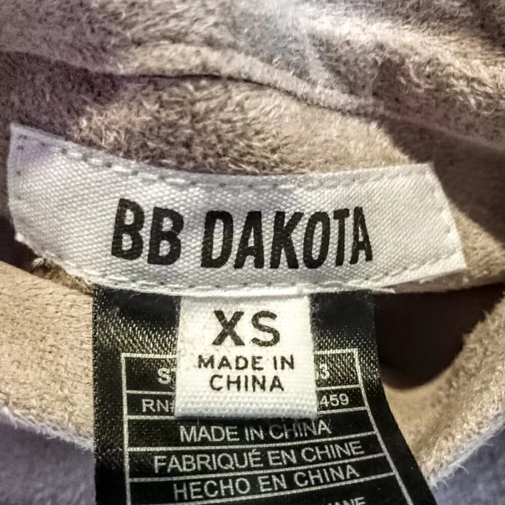 BB Dakota Mauve Flyaway Faux Suede Leather Jacket